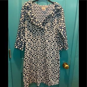 Gretchen Scott ruffle neckline dress